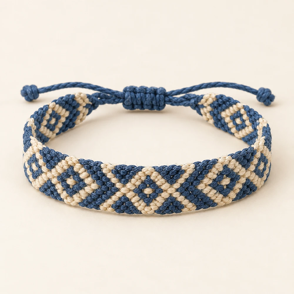 Indigo / Cream Horizon Band Bracelet